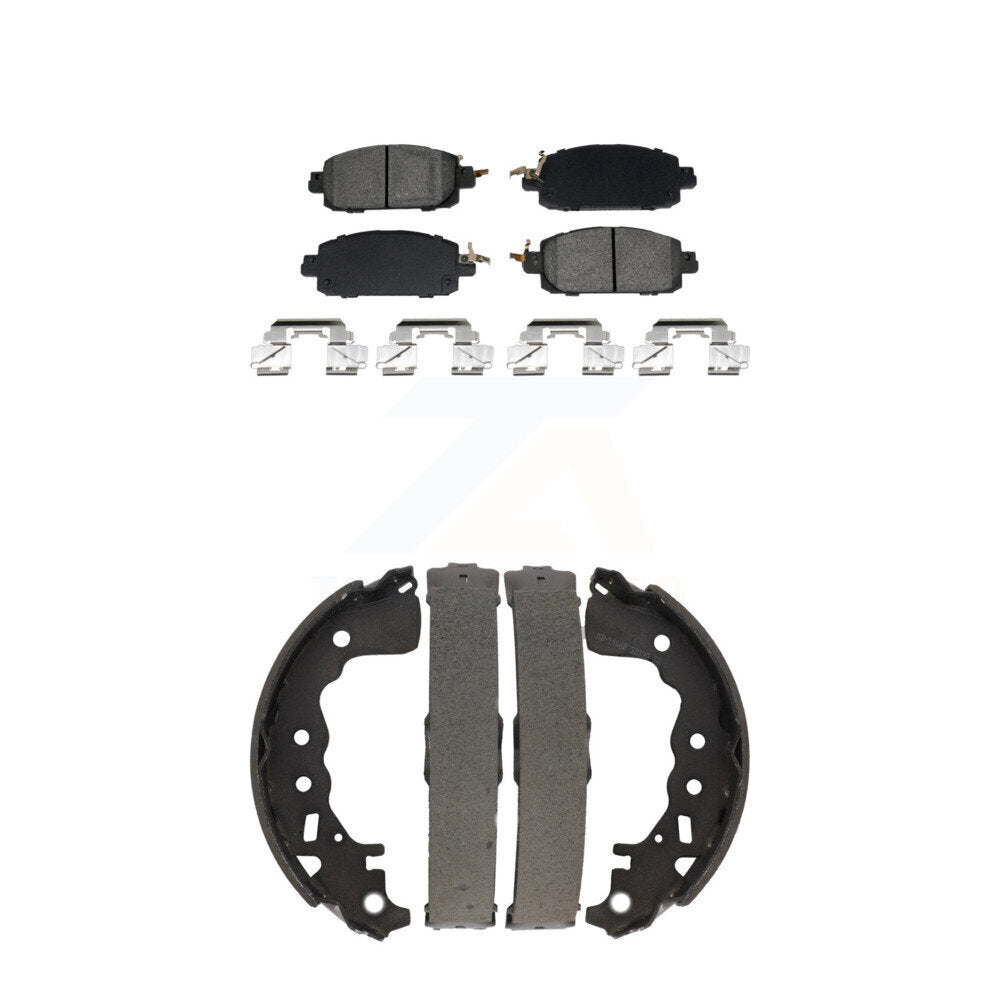 Semi-Metallic Brake Pads And Drum Shoes Front Rear Kit For Nissan Kicks