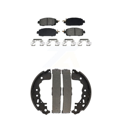 Semi-Metallic Brake Pads And Drum Shoes Front Rear Kit For Nissan Kicks