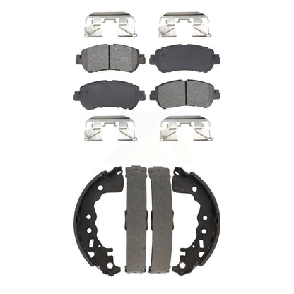 Semi-Metallic Brake Pads And Drum Shoes Front Rear Kit For Nissan Kicks Versa