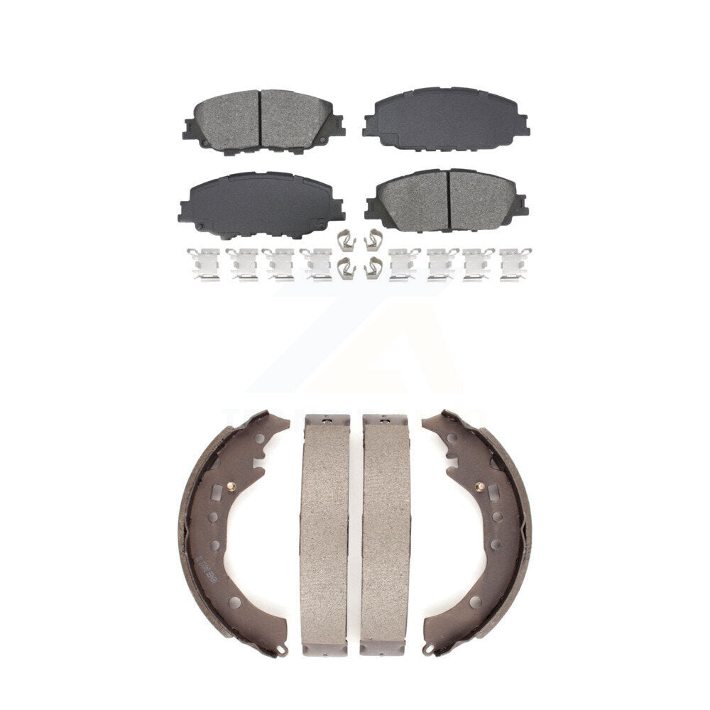 Semi-Metallic Brake Pads & Drum Shoe Front Rear Kit For 2019 Toyota Corolla 2.0L