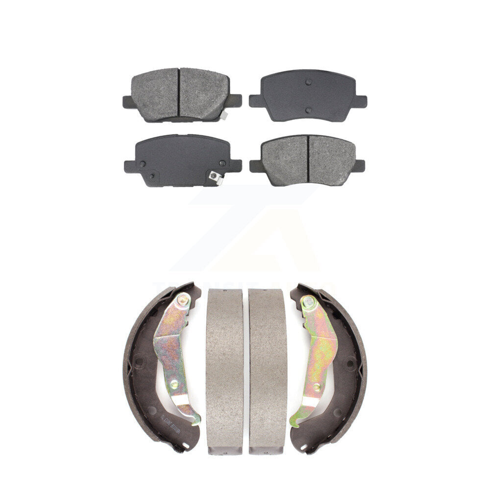 Semi-Metallic Brake Pads Drum Shoes Front Rear Kit For 2018-2020 Chevrolet Sonic