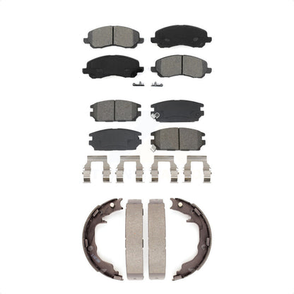 Semi-Metallic Brake Pads And Parking Shoes Front Rear Kit For Mitsubishi Eclipse