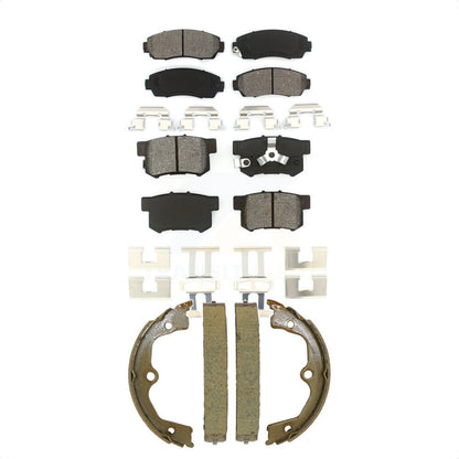 Semi-Metallic Brake Pads Parking Shoes Front Rear Kit For Honda Accord Crosstour