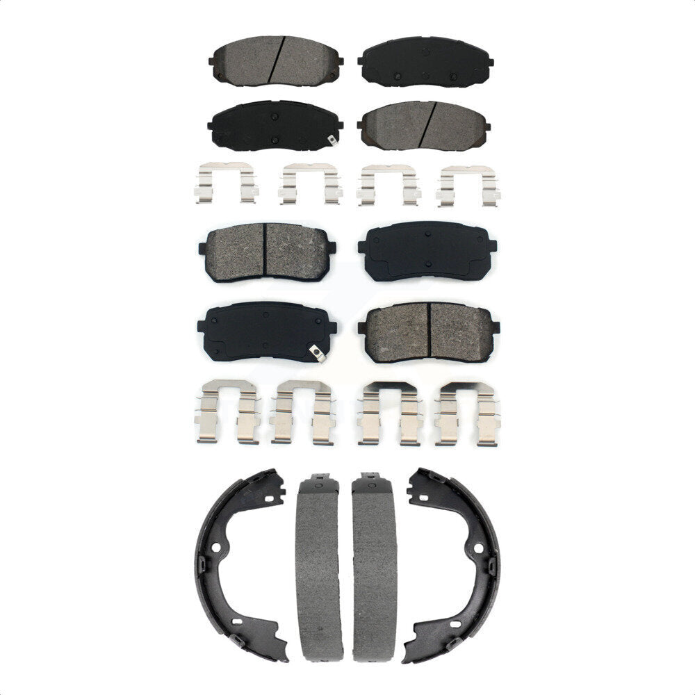 Semi-Metallic Brake Pads And Parking Shoes Front Rear Kit For Kia Sedona
