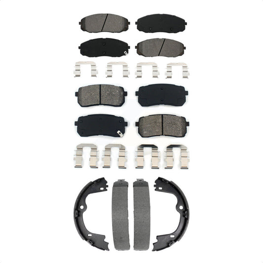 Semi-Metallic Brake Pads And Parking Shoes Front Rear Kit For Kia Sedona