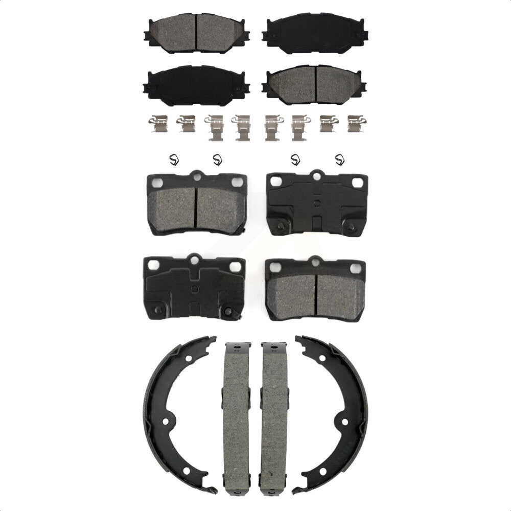 Semi-Metallic Brake Pads And Parking Shoes Front Rear Kit For Lexus IS250