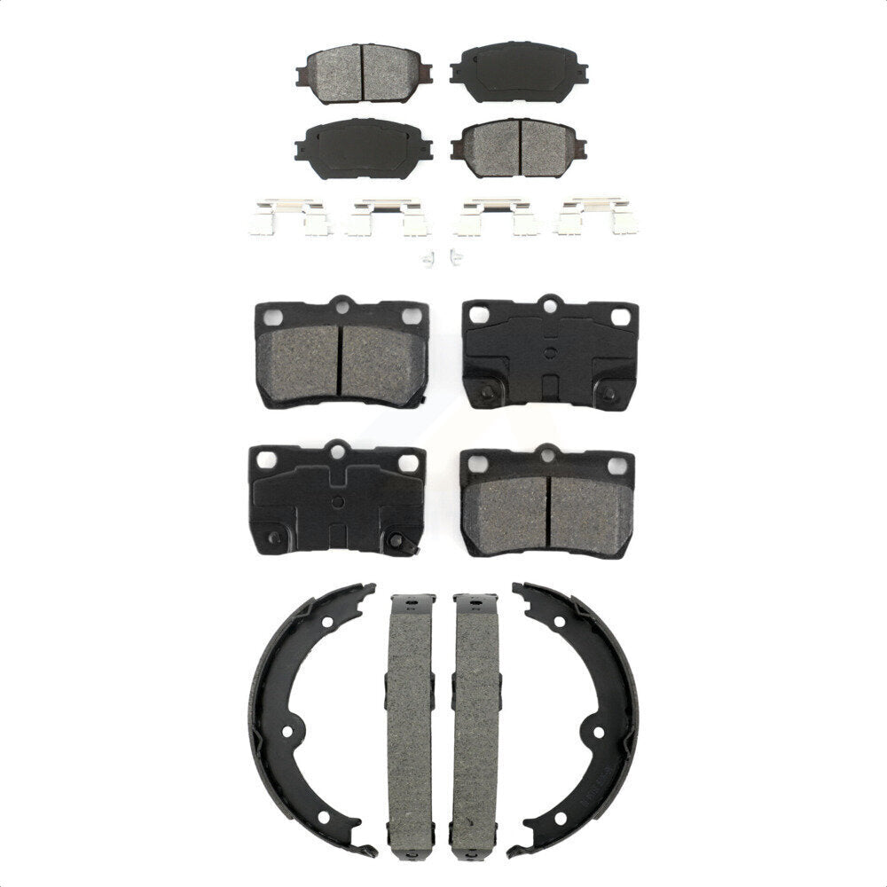Semi-Metallic Brake Pads And Parking Shoes Front Rear Kit For Lexus IS250 GS300