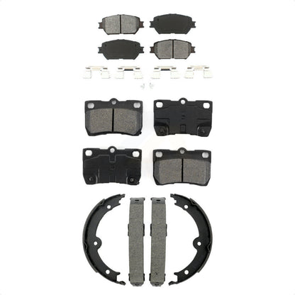 Semi-Metallic Brake Pads And Parking Shoes Front Rear Kit For Lexus IS250 GS300