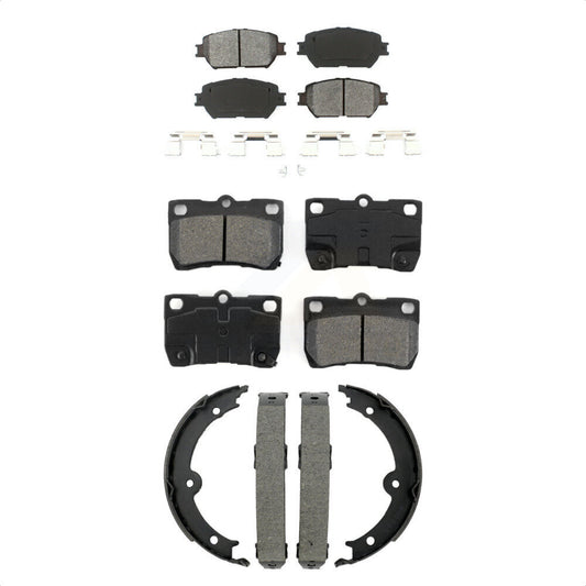 Semi-Metallic Brake Pads And Parking Shoes Front Rear Kit For Lexus IS250 GS300
