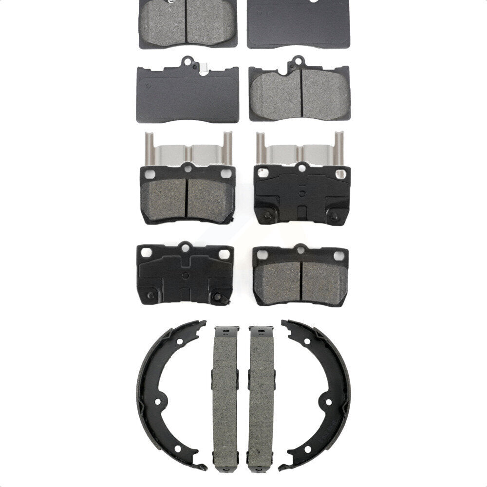 Semi-Metallic Brake Pads Parking Shoe Front Rear Kit For Lexus IS350 GS350 GS430
