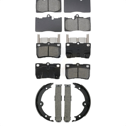 Semi-Metallic Brake Pads Parking Shoe Front Rear Kit For Lexus IS350 GS350 GS430
