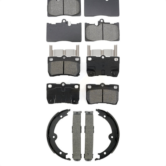 Semi-Metallic Brake Pads Parking Shoe Front Rear Kit For Lexus IS350 GS350 GS430