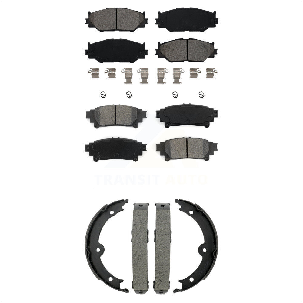 Semi-Metallic Brake Pads And Parking Shoes Front Rear Kit For Lexus IS250