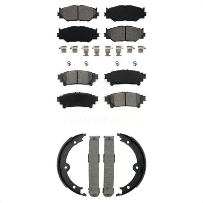 Semi-Metallic Brake Pads And Parking Shoes Front Rear Kit For Lexus IS250