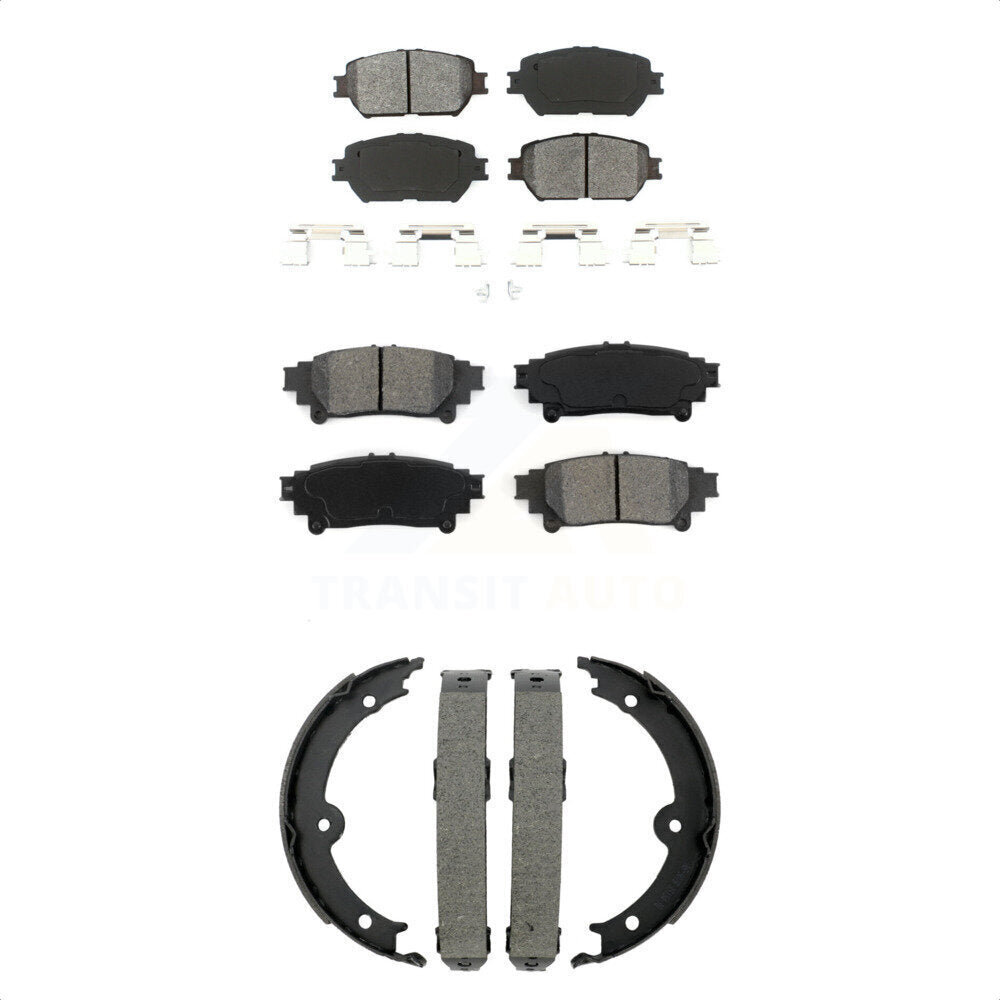 Semi-Metallic Brake Pads Parking Shoe Front Rear Kit For Lexus IS250 C F Sport