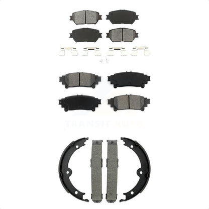 Semi-Metallic Brake Pads Parking Shoe Front Rear Kit For Lexus IS250 C F Sport