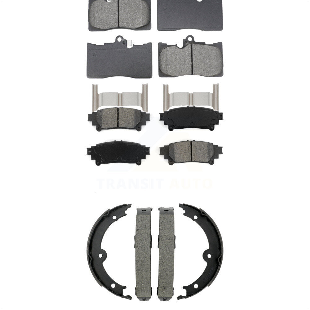 Semi-Metallic Brake Pads Parking Shoe Front Rear Kit For Lexus IS350 Convertible