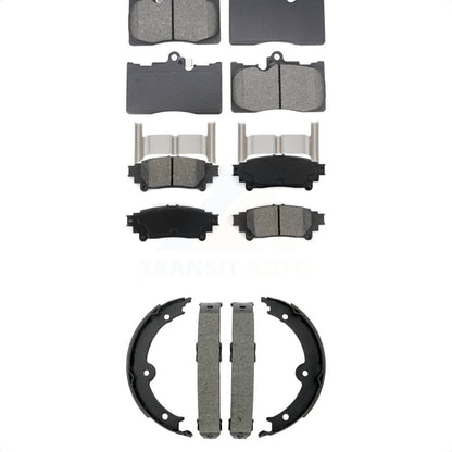 Semi-Metallic Brake Pads Parking Shoe Front Rear Kit For Lexus IS350 Convertible