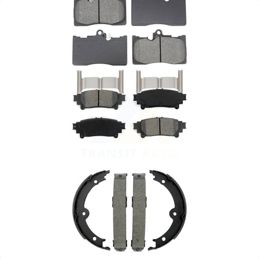 Semi-Metallic Brake Pads Parking Shoe Front Rear Kit For Lexus IS350 Convertible