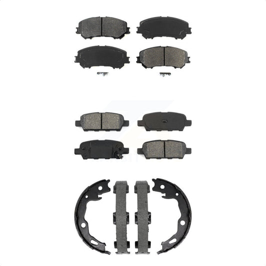 Semi-Metallic Brake Pads And Parking Shoes Front Rear Kit For Nissan Rogue Sport