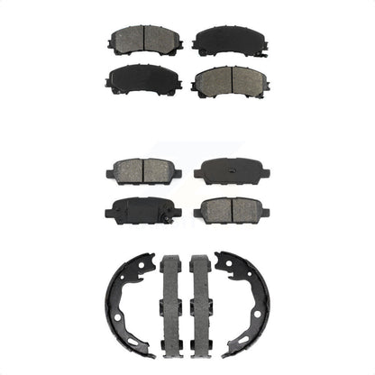 Semi-Metallic Brake Pads And Parking Shoes Front Rear Kit For Nissan Rogue