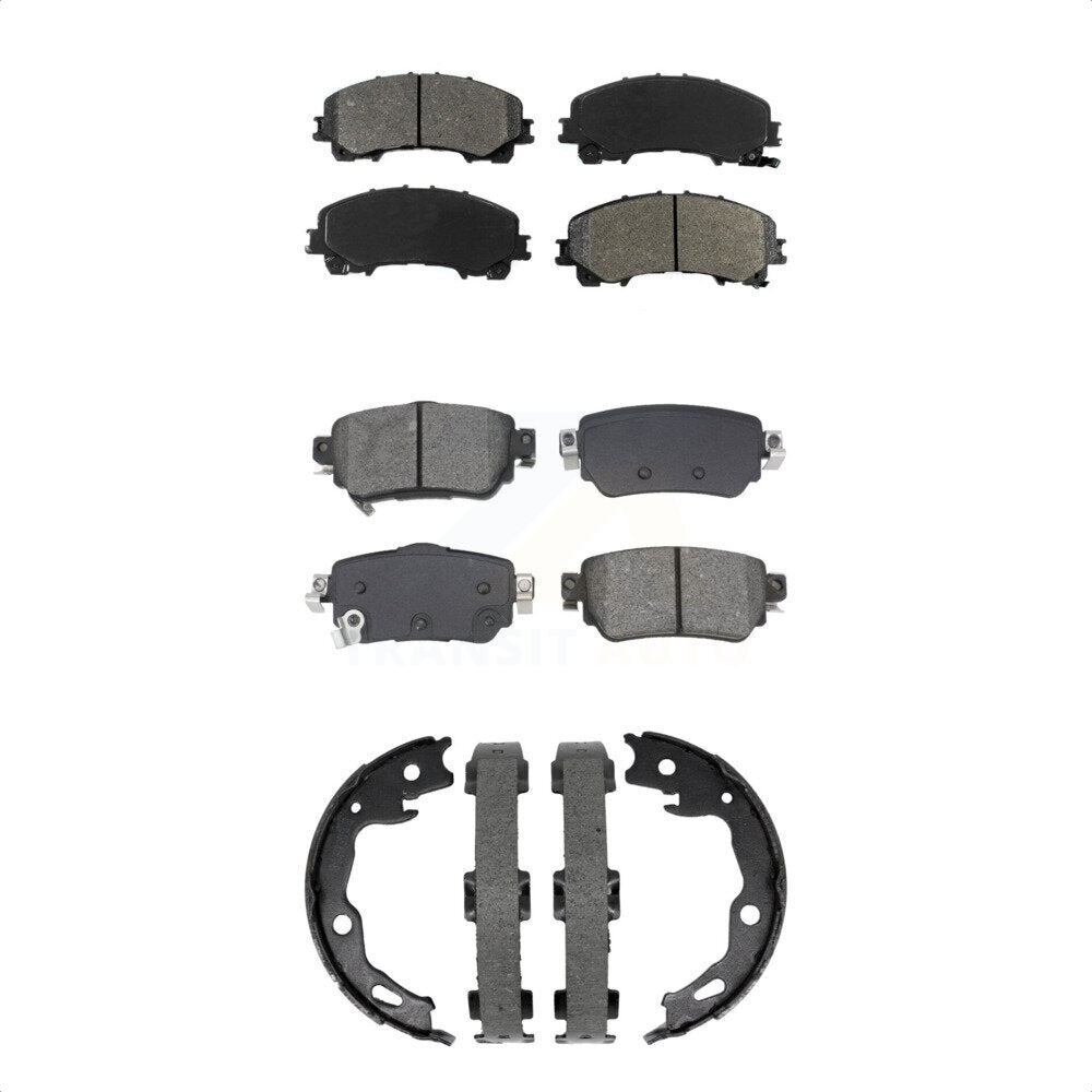 Semi-Metallic Brake Pads And Parking Shoes Front Rear Kit For Nissan Rogue