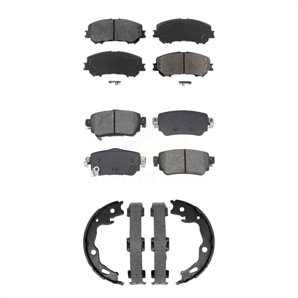 Semi-Metallic Brake Pads And Parking Shoes Front Rear Kit For Nissan Rogue Sport