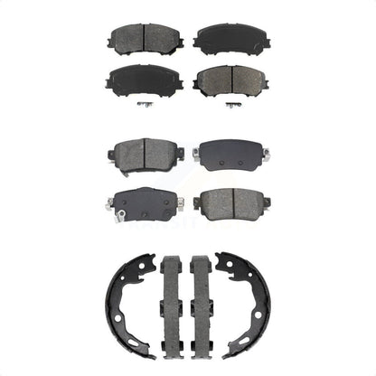 Semi-Metallic Brake Pads And Parking Shoes Front Rear Kit For Nissan Rogue Sport