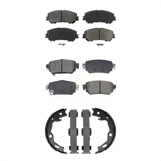 Semi-Metallic Brake Pads And Parking Shoes Front Rear Kit For Nissan Rogue Sport