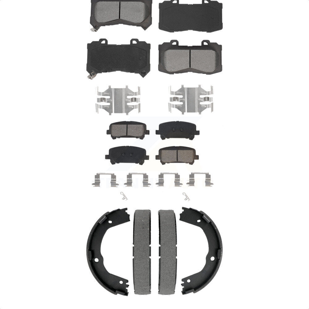 Semi-Metallic Brake Pads Parking Shoes Front Rear Kit For Chevrolet Colorado GMC