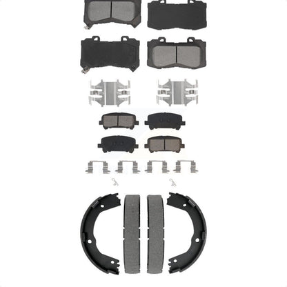 Semi-Metallic Brake Pads Parking Shoes Front Rear Kit For Chevrolet Colorado GMC