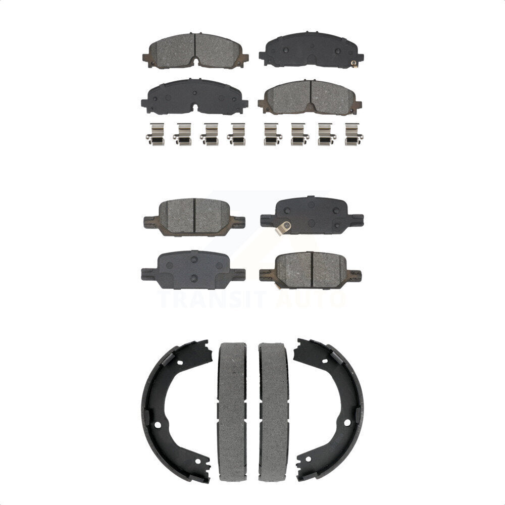 Semi-Metallic Brake Pads Parking Shoes Front Rear Kit For Chevrolet Colorado GMC