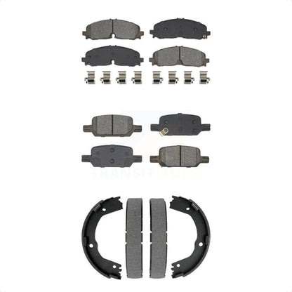 Semi-Metallic Brake Pads Parking Shoes Front Rear Kit For Chevrolet Colorado GMC