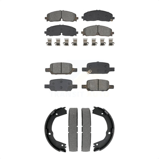 Semi-Metallic Brake Pads Parking Shoes Front Rear Kit For Chevrolet Colorado GMC