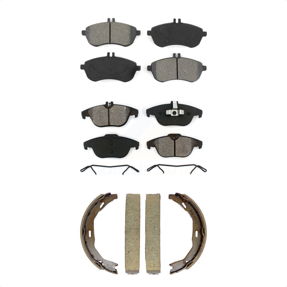 Semi-Metallic Brake Pads Parking Shoe Front Rear Kit For Mercedes-Benz C300 C250