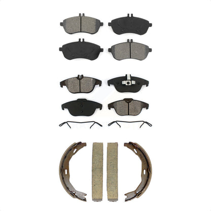 Semi-Metallic Brake Pads Parking Shoe Front Rear Kit For Mercedes-Benz C300 C250