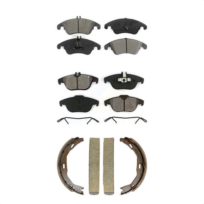 Semi-Metallic Brake Pads Parking Shoe Front Rear Kit For Mercedes-Benz C300 E350