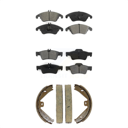 Semi-Metallic Brake Pads Parking Shoe Front Rear Kit For Mercedes-Benz E350 E400