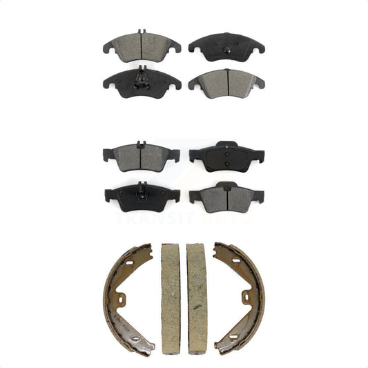Semi-Metallic Brake Pads Parking Shoe Front Rear Kit For Mercedes-Benz E350 E400