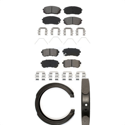 Semi-Metallic Brake Pads And Parking Shoes Front Rear Kit For Kia Optima