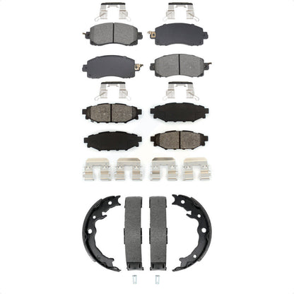 Semi-Metallic Brake Pads And Parking Shoes Front Rear Kit For Subaru Crosstrek