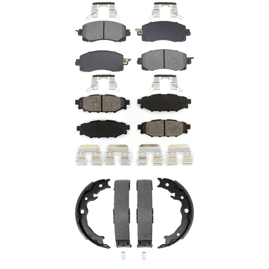 Semi-Metallic Brake Pads And Parking Shoes Front Rear Kit For Subaru Crosstrek