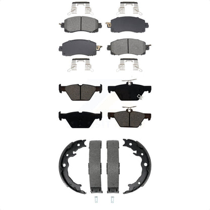 Semi-Metallic Brake Pads And Parking Shoes Front Rear Kit For Subaru Crosstrek