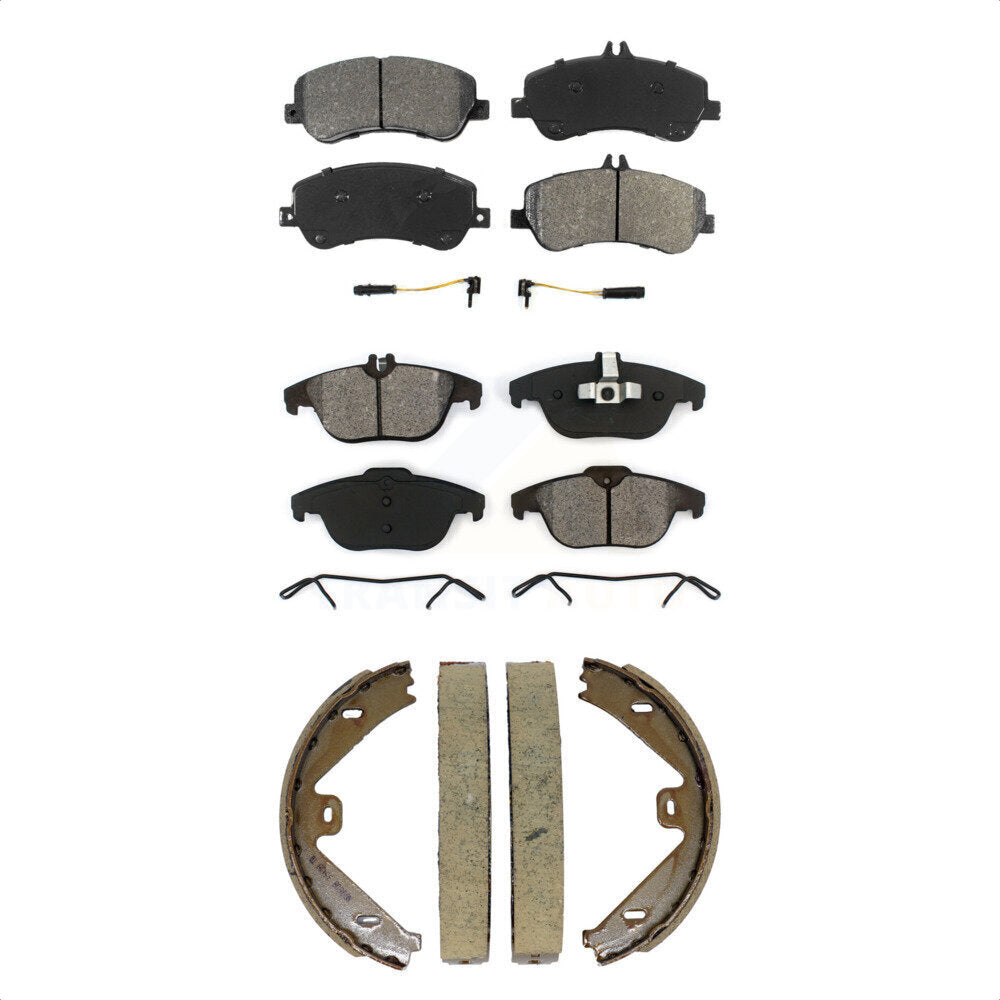 Semi-Metallic Brake Pads & Parking Shoes Front Rear Kit For Mercedes-Benz GLK350
