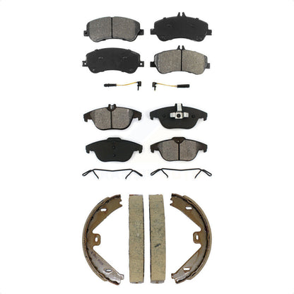 Semi-Metallic Brake Pads & Parking Shoes Front Rear Kit For Mercedes-Benz GLK350