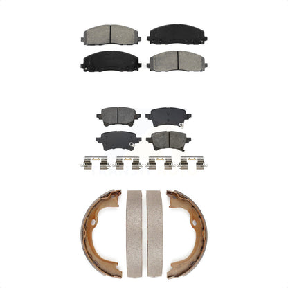 Semi-Metallic Brake Pads Parking Shoe Front Rear Kit For Jeep Wrangler Gladiator