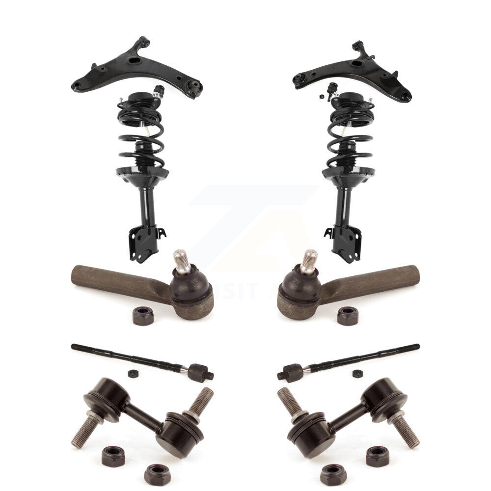 Arms Complete Shock Tie Rods Link Sway Bar Front Kit (10Pc) For Subaru Forester