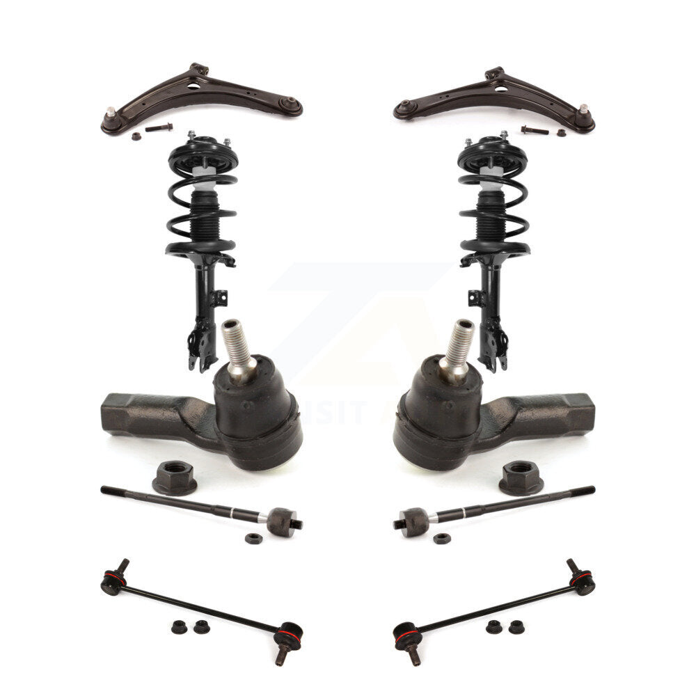 Control Arms And Complete Shock Tie Rods Link Sway Bar Suspension Front Kit For