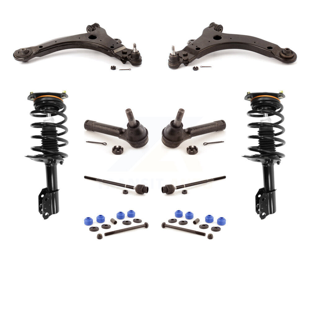 Control Arms And Complete Shock Tie Rods Link Sway Bar Suspension Front Kit For