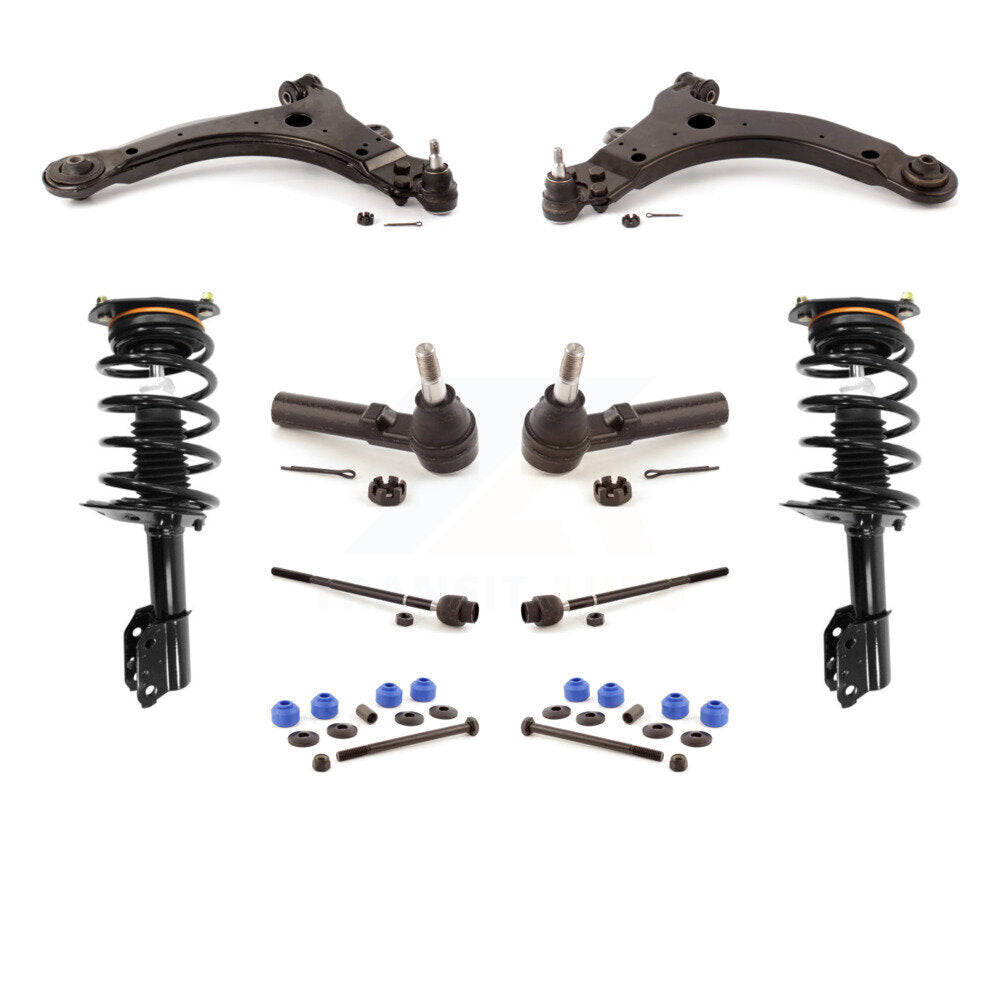 Control Arms And Complete Shock Tie Rods Link Sway Bar Suspension Front Kit For
